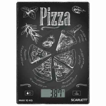 Весы кухонные SCARLETT SC-KS57P66, электронный дисплей, max вес 10 кг, тарокомпенсация, стекло - Премиум Сервис