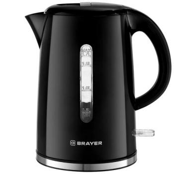 Чайник BRAYER BR1032, 1,7 л, 2200 Вт, закрытый нагревательный элемент, автоотключение, пластик, черный, 1032BR - Премиум Сервис