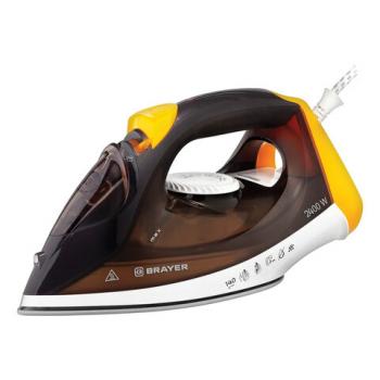 Утюг BRAYER BR4003, 2400 Вт, керамическое покрытие, самоочистка, антикапля, антинакипь, автоотключение, коричневый - Премиум Сервис