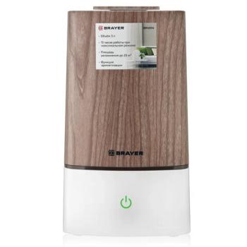 Увлажнитель BRAYER BR4914, объем бака 3 л, 22 Вт, арома-контейнер, коричневый/белый - Премиум Сервис