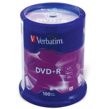 Диски DVD+R (плюс) VERBATIM 4,7 Gb 16x, КОМПЛЕКТ 100 шт., Cake Box, 43551 - Премиум Сервис