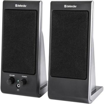 Колонки компьютерные DEFENDER SPK-165/170, 2.0, 2х2 W, пластик, черные, разъем для наушников, 65165 - Премиум Сервис