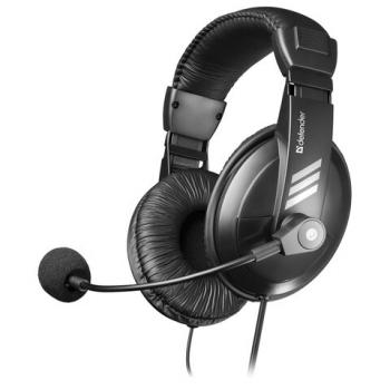 Наушники с микрофоном (гарнитура) DEFENDER HN-750, проводная, 2 м, стерео с оголовьем, регулятор громкости, 63750 - Премиум Сервис