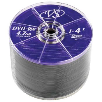 Диски DVD-RW VS 4,7 Gb 4x, КОМПЛЕКТ 50 шт., Bulk, VSDVDRWB5001 - Премиум Сервис