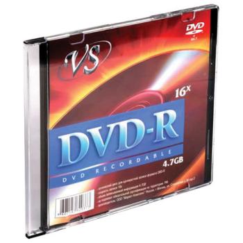 Диск DVD-R VS, 4,7 Gb, 16x, Slim Case, VSDVDRSL01 - Премиум Сервис