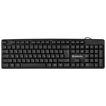 Клавиатура проводная DEFENDER Element HB-520, USB, 104 клавиши + 3 дополнительные клавиши, черная, 45522 - Премиум Сервис