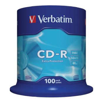 Диски CD-R VERBATIM 700 Mb 52х, КОМПЛЕКТ 100 шт., Cake Box, 43411 - Премиум Сервис