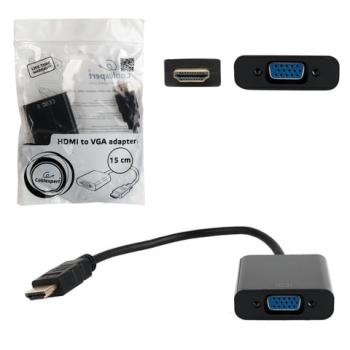 Кабель-переходник HDMI-VGA, 15 см, CABLEXPERT, M-F, для передачи аналогового видео, A-HDMI-VGA-04 - Премиум Сервис