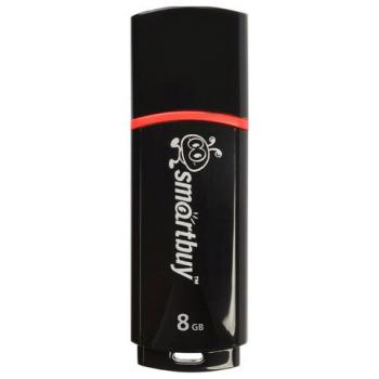Флеш-диск 8 GB, SMARTBUY Crown, USB 2.0, черный, SB8GBCRW-K - Премиум Сервис