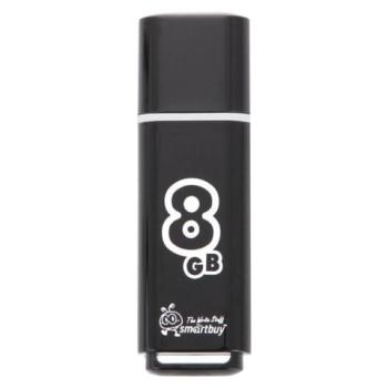 Флеш-диск 8 GB, SMARTBUY Glossy, USB 2.0, черный, SB8GBGS-K - Премиум Сервис
