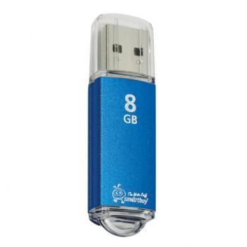 Флеш-диск 8 GB, SMARTBUY V-Cut, USB 2.0, металлический корпус, синий, SB8GBVC-B - Премиум Сервис