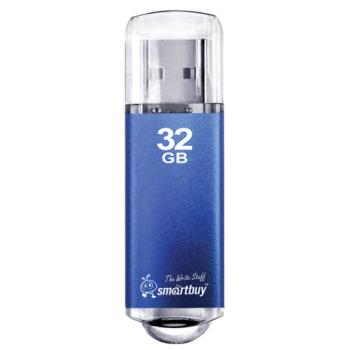 Флеш-диск 32 GB, SMARTBUY V-Cut, USB 2.0, металлический корпус, синий, SB32GBVC-B - Премиум Сервис