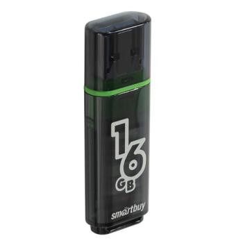 Флеш-диск 16 GB, SMARTBUY Glossy, USB 2.0, черный, SB16GBGS-K - Премиум Сервис