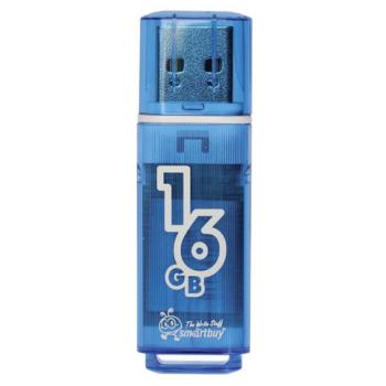 Флеш-диск 16 GB, SMARTBUY Glossy, USB 2.0, синий, SB16GBGS-B - Премиум Сервис