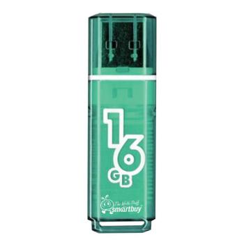 Флеш-диск 16 GB, SMARTBUY Glossy, USB 2.0, зеленый, SB16GBGS-G - Премиум Сервис