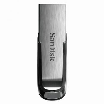 Флеш-диск 32 GB, SANDISK Ultra Flair, USB 3.0, металлический корпус, серебристый/черный, SDCZ73-032G-G46 - Премиум Сервис