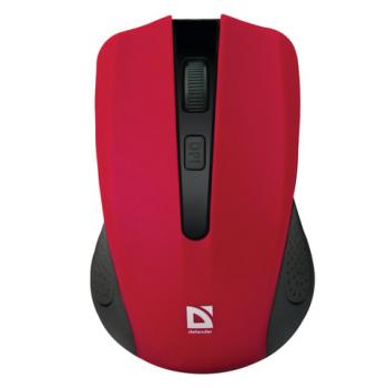 Мышь беспроводная DEFENDER Accura MM-935, 3 кнопки + 1 колесо-кнопка, оптическая, красная, 52937 - Премиум Сервис