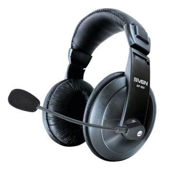 Наушники с микрофоном (гарнитура) SVEN AP-860MV, проводные, 2 м, с оголовьем, черные, SV-0410860 - Премиум Сервис