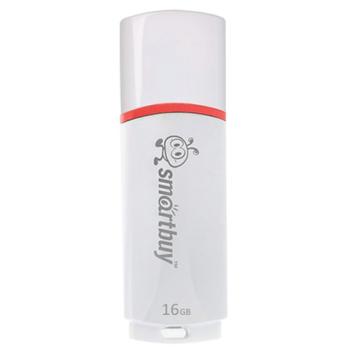 Флеш-диск 16 GB, SMARTBUY Crown, USB 2.0, белый, SB16GBCRW-W - Премиум Сервис