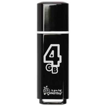 Флеш-диск 4 GB, SMARTBUY Glossy, USB 2.0, черный, SB4GBGS-K - Премиум Сервис