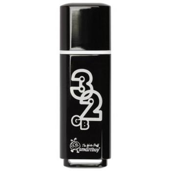 Флеш-диск 32 GB, SMARTBUY Glossy, USB 2.0, черный, SB32GBGS-K - Премиум Сервис