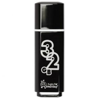 Флеш-диск 32 GB, SMARTBUY Glossy, USB 2.0, черный, SB32GBGS-K - Премиум Сервис