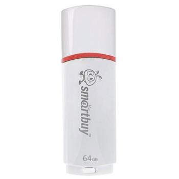 Флеш-диск 64 GB, SMARTBUY Crown, USB 2.0, белый, SB64GBCRW-W - Премиум Сервис