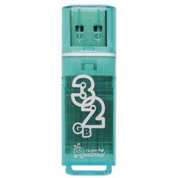 Флеш-диск 32 GB, SMARTBUY Glossy, USB 2.0, зеленый, SB32GBGS-G - Премиум Сервис