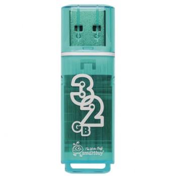 Флеш-диск 32 GB, SMARTBUY Glossy, USB 2.0, зеленый, SB32GBGS-G - Премиум Сервис