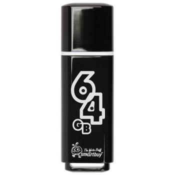 Флеш-диск 64 GB, SMARTBUY Glossy, USB 2.0, черный, SB64GBGS-K - Премиум Сервис
