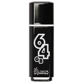 Флеш-диск 64 GB, SMARTBUY Glossy, USB 2.0, черный, SB64GBGS-K - Премиум Сервис
