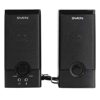 Колонки компьютерные SVEN SPS-603, 2.0, 2х3 Вт, дерево, черные, SV-015183 - Премиум Сервис
