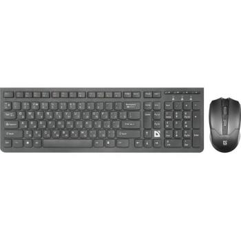 Набор беспроводной DEFENDER Columbia C-775RU, USB, клавиатура, мышь 2 кнопки + 1 колесо-кнопка, черный, 45775 - Премиум Сервис