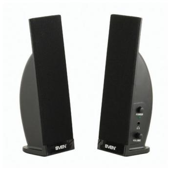 Колонки компьютерные SVEN 230, 2.0, 2х2 Вт, пластик, черные, SV-0110230BK - Премиум Сервис
