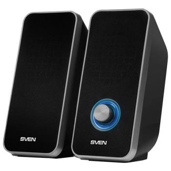 Колонки компьютерные SVEN 325, 2.0, 2х3 Вт, пластик, черные, SV-014643 - Премиум Сервис