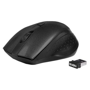 Мышь беспроводная SVEN RX-325, 3 кнопки + 1 колесо-кнопка, оптическая, черная, SV-03200325WB - Премиум Сервис