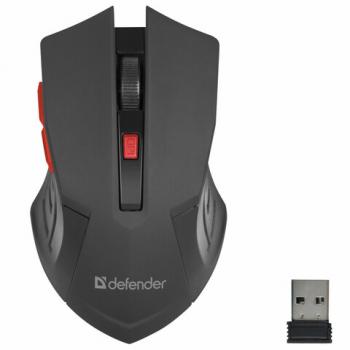 Мышь беспроводная DEFENDER Accura MM-275, USB, 5 кнопок + 1 колесо-кнопка, оптическая, красная, 52276 - Премиум Сервис