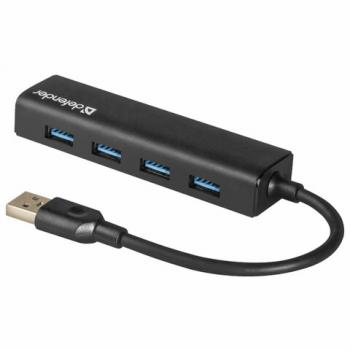Хаб DEFENDER Quadro Express, USB 3.0, 4 порта, черный, 83204 - Премиум Сервис