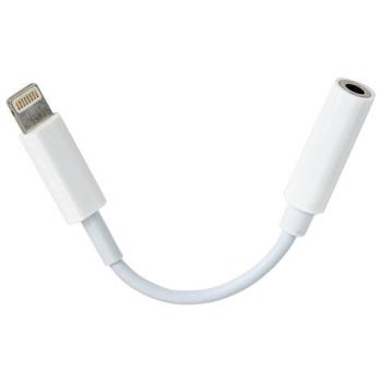 Переходник для наушников с iPhone LIGHTNING на AUX (MINI JACK 3.5 мм), SONNEN, 0,1 м, белый, 513565 - Премиум Сервис