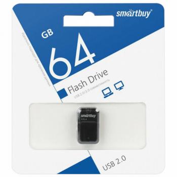 Флеш-диск 64 GB, SMARTBUY Art, USB 2.0, черный, SB64GBAK - Премиум Сервис