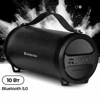 Колонка портативная DEFENDER G24, 1.0, 10 Вт, Bluetooth, FM-тюнер, microSD, чёрная, 65124 - Премиум Сервис