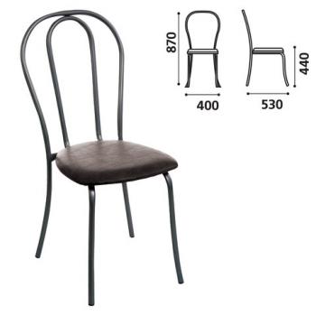 Стул для столовых, кафе, дома "Вереск", черный каркас, кожзам черный, СМ7/6-05 К-01 - Премиум Сервис