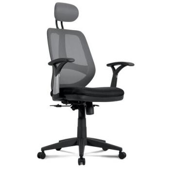 Кресло BRABIX "Saturn ER-400", с подголовником, комбинированное, черное/серое, 530871 - Премиум Сервис
