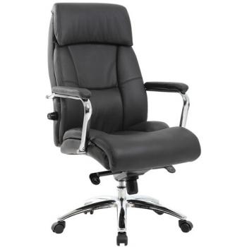 Кресло из натуральной кожи BRABIX PREMIUM "Phaeton EX-502", хром, черное, 530882 - Премиум Сервис