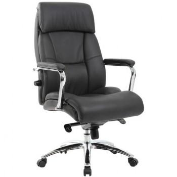Кресло из натуральной кожи BRABIX PREMIUM "Phaeton EX-502", хром, черное, 530882 - Премиум Сервис