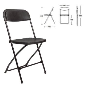 Стул складной для дома и офиса BRABIX "Golf CF-002", черный каркас, пластик черный, 531563 - Премиум Сервис