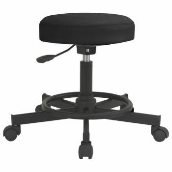 Кресло РС12, без спинки, без подлокотников, кожзам, черное, РС01.00.12 б/сп - Премиум Сервис