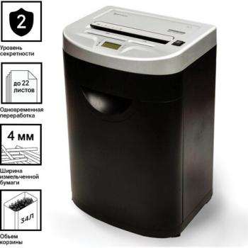 Уничтожитель (шредер) BRAUBERG S22-S, 2 уровень секретности, полоски 4 мм, 22 листа, 34 л, CD, 531773 - Премиум Сервис