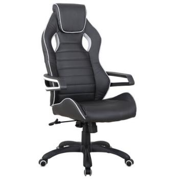 Кресло компьютерное BRABIX "Techno Pro GM-003", экокожа, черное/серое, вставки серые, 531814 - Премиум Сервис