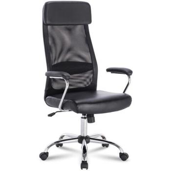 Кресло офисное BRABIX "Flight EX-540", хром, экокожа, сетка, черное, 531850 - Премиум Сервис